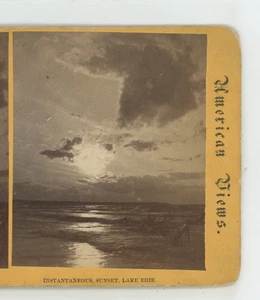 Instantaneous Sunset Lake Erie G.K. Proctor Stereoview c1870 - Picture 1 of 2