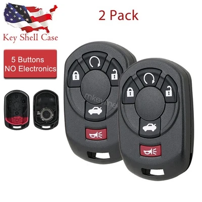 2 For 2005 2006 2007 Cadillac STS Remote Key Fob Case Shell 5 Button M3N65981403 - Image 1 of 4