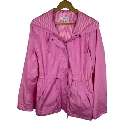 Kim Rogers Rosa Impermeable con Capucha Medio Cordón Cintura Ligero Chaqueta Abrigo Foto 1 de 4
