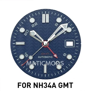Esfera de reloj 31 mm negra + manecillas estilo SM300 para NH34A GMT BGW9 Lume doble tiempo 24H - Imagen 1 de 8