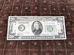 1934 C $20 TWENTY DOLLAR BILL FEDERAL RESERVE NOTE BANK OF PHILADELPHIA - Picture 1 of 2