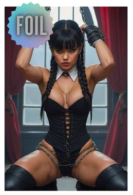 Wednesday B  (NICE) *FOIL*  DOUBLE SIDED Deviant Nation Ltd 50 w/CoA - Image 1 of 4