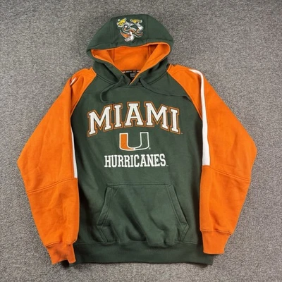 Sudadera con Capucha Vintage Miami Hurricanes Para Hombre Pullover Grande Dos Tonos Logo Fútbol Y2K Foto 1 de 4