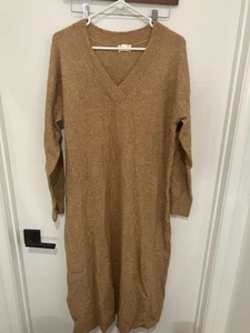 Caslon Damen Langarm Maxi Pullover Kleid, hellbraun, Large - Bild 1 von 3