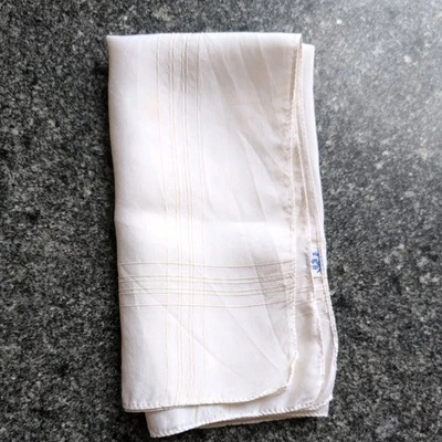 Vintage Macclesfield England 100% Pure Silk Pocket Square Handkerchief Cream - Image 1 of 4