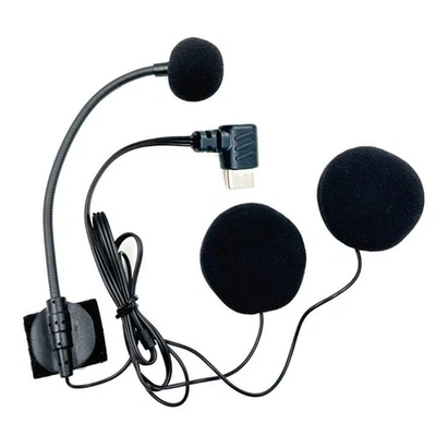 1 Set Motorcycle Helmets Earpiece Type C Half Covered Helmets Microphone Headset - Image 1 of 4