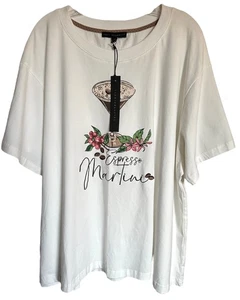 Jane & Delancey Women's Embroidered Top 'Espresso Martini' Plus Size 2X White - Picture 1 of 8
