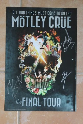 Póster de la gira final firmado autografiado por Nikki Sixx Mick Mars Vince Neil Motley Crue Foto 1 de 4