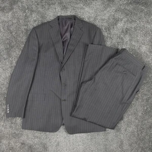 Traje Jaeger Hombre Talla 48 R Gris Rayas Blazer Pantalones 42 42x33 Lana - Imagen 1 de 24
