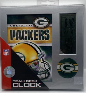 NFL Green Bay Packers Team Desk Clock Time Date Weather WinCraft Sports - Picture 1 of 3
