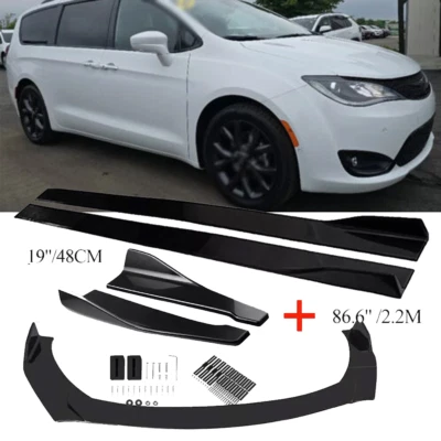 For Chrysler 300 Pacifica Front Bumper Lip /Spoiler Splitter 86.6" Side Skirt Foto 1 de 4