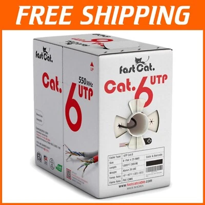 Premium 1000ft Cat 6 Ethernet Cable - 23 AWG with Noise-Reducing Cross Separator - Image 1 of 4