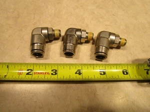 LOT OF 3 NORGREN 316SS Fitting 1/8" NPT TO 3/8" Push Lock Elbow, E0450 - Picture 1 of 3