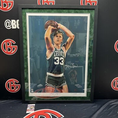 Litografía enmarcada autografiada por Larry Bird James Fiorentino PP 1/1 CERTIFICADO DE AUTENTICIDAD JSA Foto 1 de 4