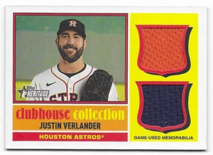 2025 Topps Heritage Clubhouse Collection Dual Relic Justin Verlander (#CCSDR-JV) - Bild 1 von 2