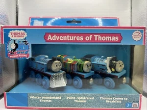Thomas Friends Wooden Railway Train ADVENTURES OF THOMAS 3 PACK 2005 NEW IN BOX - Picture 1 of 5