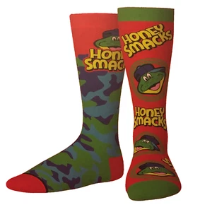 SWAG Kellogg's HONEY SMACKS Novelty 2 Pair Crew Soxers Men's Size 9-12 NIB - Picture 1 of 6