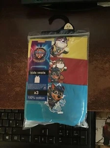 PACK DE 3 CHALECOS PAW PATROL NIÑOS EDADES 2-3 AÑOS ROPA INTERIOR CUMPLEAÑOS NIÑOS - Imagen 1 de 1