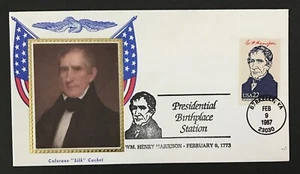 U.S. President  Henry Harrison Birthplace cancel Colorano "silk" cachet  (A83) - Picture 1 of 1