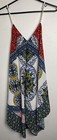 Iris Handkerchief Dress Womens M Floral Print Adjustable Spaghetti Strap