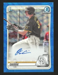 2020 Bowman Chrome Draft 1st OWEN CAISSIE 💎 Auto Blue Wave /150 - Picture 1 of 2