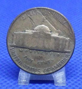 1943-p 35% silver war nickel mint error lamination - Picture 1 of 2