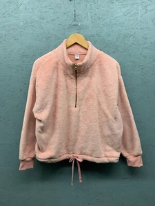Old Navy Sherpa Fleece Half Zip Women’s Medium Light Pink NWT - Picture 1 of 11