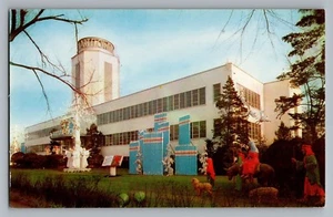 Postal de Navidad Providence Rhode Island RI California flor artificial años 50 - Imagen 1 de 2