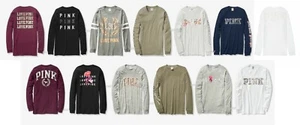 Victoria's Secret PINK BLING LONG SLEEVE CAMPUS TEE S-L NWT - Picture 1 of 30