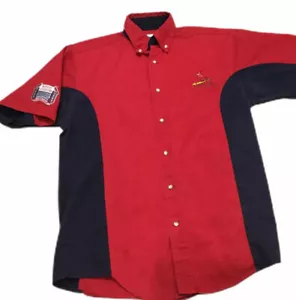 CAMISETA De Colección Cardenales de San Luis SS Botón Para Hombres S Rojo y Negro Bloque de Color MPG Marktng - Imagen 1 de 12