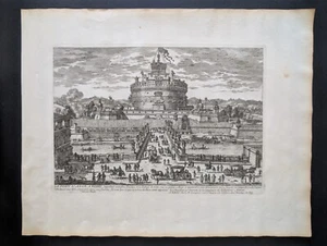 Le Pont St. Ange a Rome, Veües de Rome et des environs, Perelle, Stampa 1680 - Bild 1 von 8