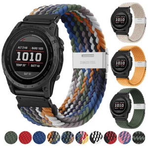 For Garmin Fenix 5 5X Plus 6 6X 7 7X Pro QuickFit Braided Nylon Watch Band Strap - Picture 1 of 55