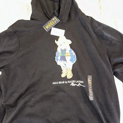 Moletom com capuz Ralph Lauren masculino urso polo novo com etiquetas - Imagem 1 de 4