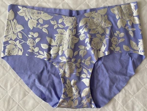 VS Victoria's Secret Hiphugger No Show Panties Stretch M Purple Silver NWT - Picture 1 of 5