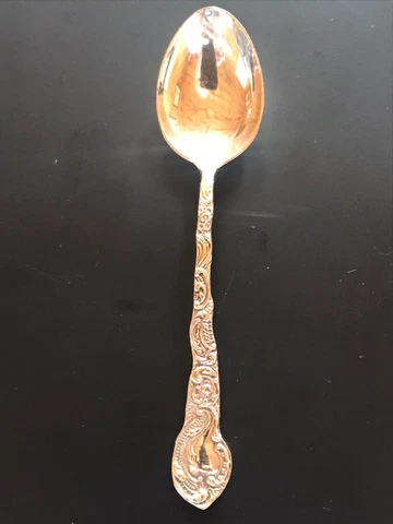 ANTIQUE VICTORIAN DECORATIVE HALLMARKED STERLING SILVER TEA SUGAR JAM SOUP SPOON Cover