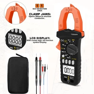 Digital TRMS AC DC Volt Zangenmultimeter Handheld Zangenamperemeter Stromzange   - Bild 1 von 14