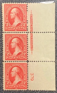 Scott 267 U.S. 1895 George Washington Set of 3 Postage Stamps - Picture 1 of 2
