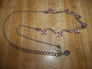 CLAIRES  PINK FLOWER NECKLACE  Adjustable Length  - Picture 1 of 3