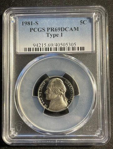 1981-S Proof Jefferson Nickel Type 1 - PCGS PR69DCAM - 1030 Cover