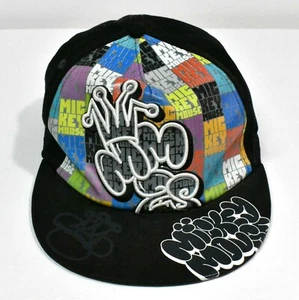 Mickey Mouse Baseball Hat Graffiti Hip Hop Disney Parks Embroidered Crown Cap - Picture 1 of 6