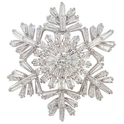 CRYSTAL WHITE CHRISTMAS SNOWFLAKE BROOCH MADE WITH SWAROVSKI ELEMENTS - Image 1 of 3