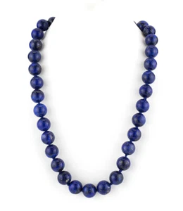 Collar de Plata de Ley 925 con Lapislázulis natural redondo - Imagen 1 de 3