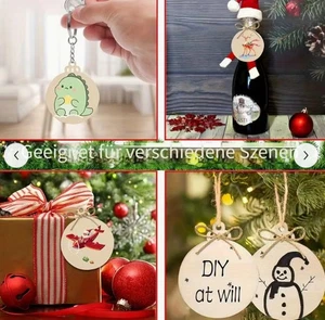 Weihnachtliche 40-tlg Holz Deko DIY Set - Bild 1 von 6