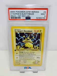 LT.SURGE'S ELECTABUZZ ☆ HOLO ☆ POKEMON ☆ GYM HEROES ☆ PSA 9 ☆ 1. Edition ☆ - Bild 1 von 2