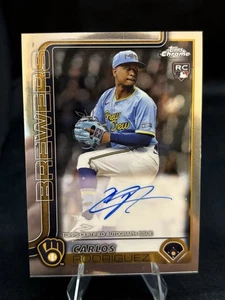 2025 Topps Chrome Carlos Rodriguez Autograph Rookie Card # RA-CR Brewers - Bild 1 von 2