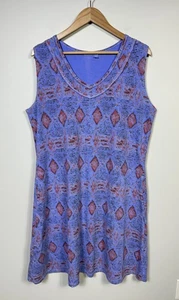 Vintage Fresh Produce Tank Kleid Damen 1X blau Taschen Freizeit Strand Baumwolle USA - Bild 1 von 10