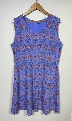 Vestido sin mangas vintage Fresh Produce para mujer 1X bolsillos azules informal playa algodón EE. UU. Foto 1 de 4