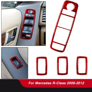4X Window Lift Switch Console Trim For Mercedes R-Class R300 R350 Carbon Fiber - Picture 1 of 12