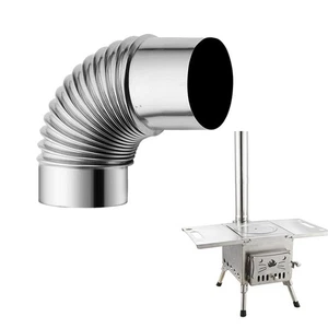Stainless Steel 90 Degree Elbow Chimney Liner Bend 50mm Multi-Flue Stove Pipes - Picture 1 of 12