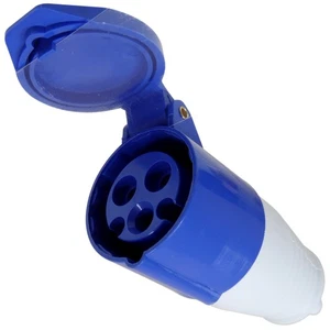 16 Amp 3 Pin 240v Blue Coupler Socket IP44 16A CEE for Camping Events Industrial - Picture 1 of 5